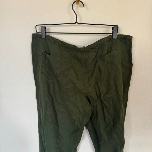 Chadwicks Pants Women's LG Green Pull On Linen Blend Vacation Resort Lightweight - Picture 5 of 5